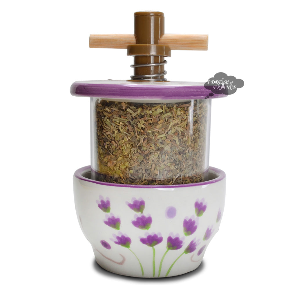 Lavender Ceramic Mill with Herbes de Provence by Bagno