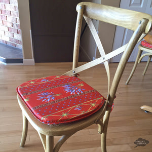 Lavender Red Coated French Style Chair Pad by Le Cluny