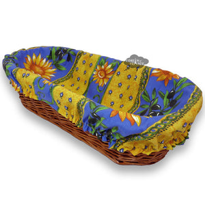 Sunflower Blue Provence Baguette Basket with Removable Liner by Le Cluny