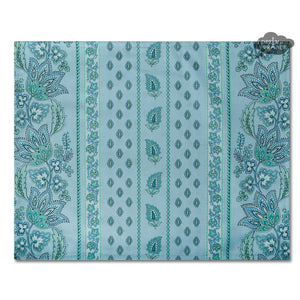 Lisa Turquoise Acrylic Coated Cotton Reversible Placemat by Le Cluny