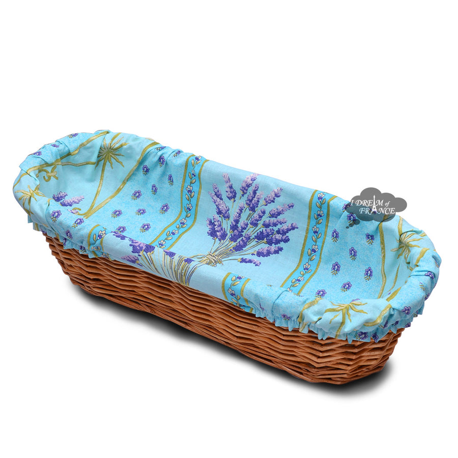 Lavender Blue Provence Baguette Basket with Removable Liner by Le Cluny