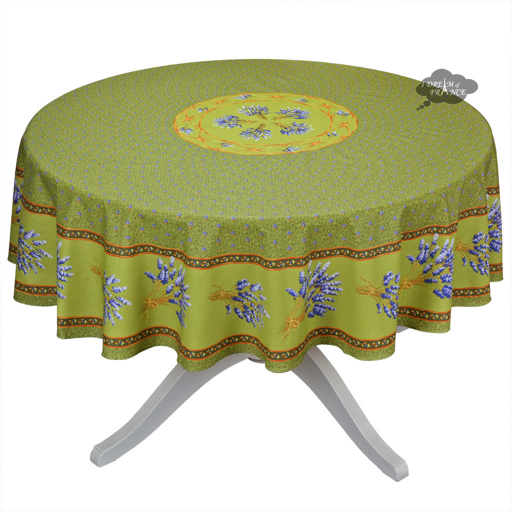58" Square Lavender Green Coated Provence Tablecloth - I Dream of France 58" Square Lavender Green Coated Provence Tablecloth - I Dream of France