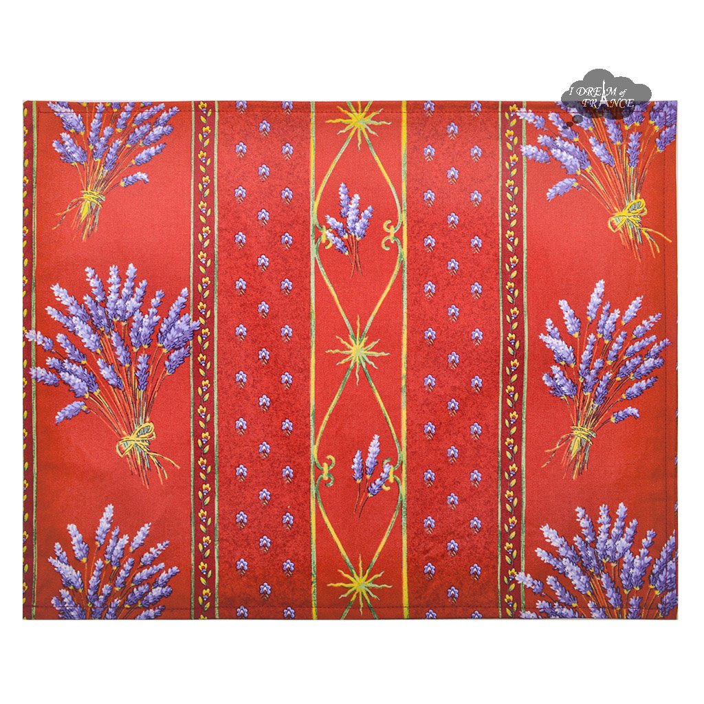 Lavender Red Coated Reversible Placemat by Le Cluny