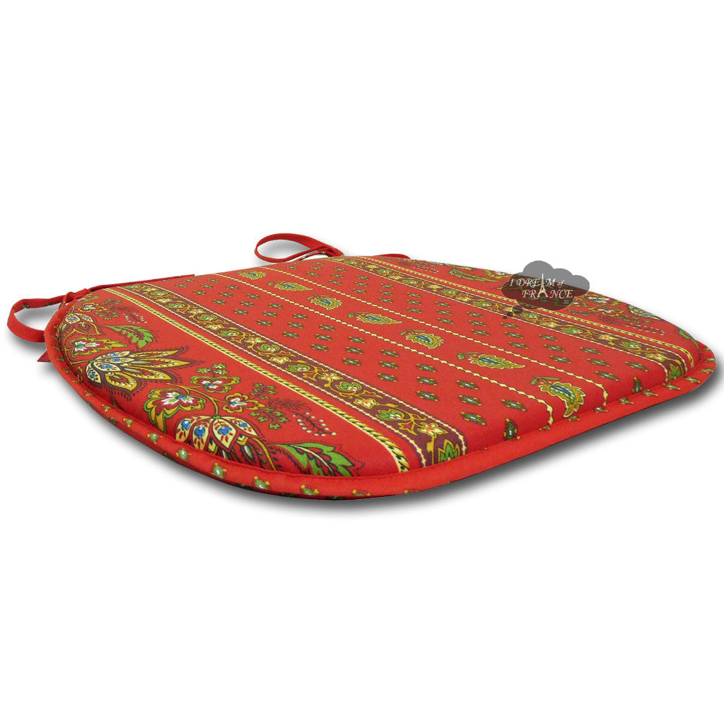 Lisa Red Coated French Style Chair Pad by Le Cluny