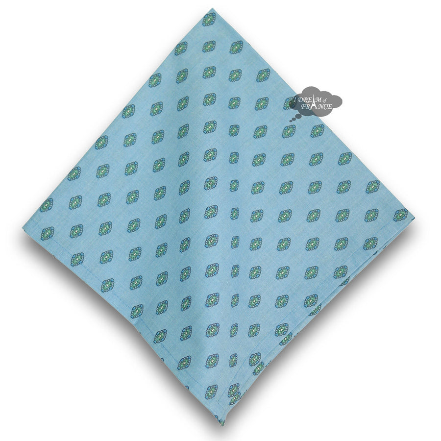 Lisa Turquoise Provence Cotton Napkin by Le Cluny