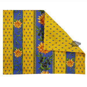 Sunflower Blue Coated Reversible Placemat by Le Cluny