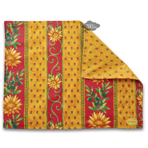 Sunflower Red Coated Reversible Placemat by Le Cluny