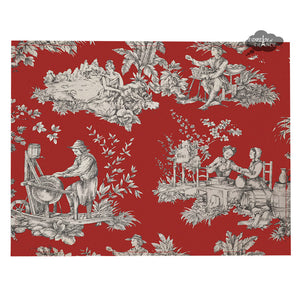 Villandry Red Toile Coated Reversible Placemat by Le Cluny