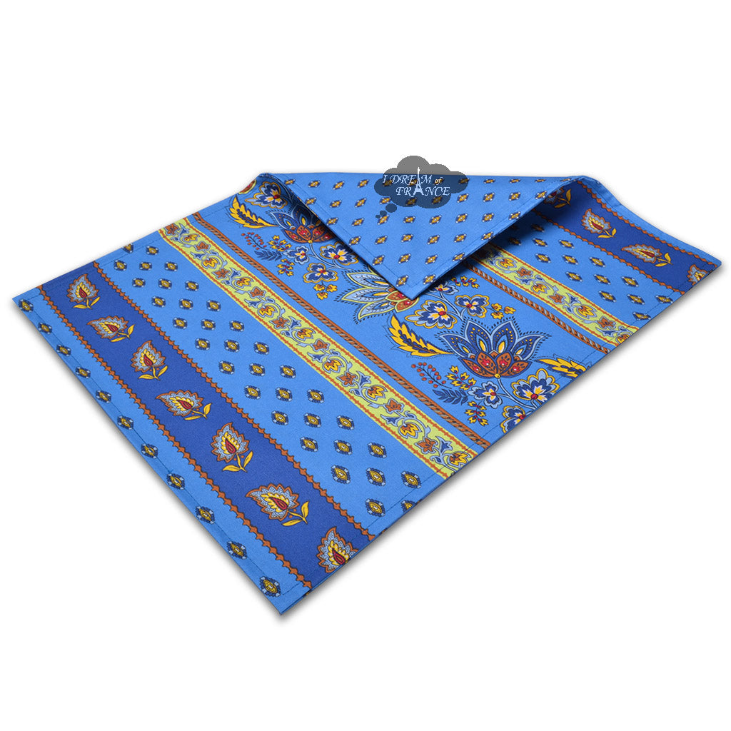 French, Provence, authentic Lisa Blue Coated Cotton Reversible Placemat  by Le Cluny