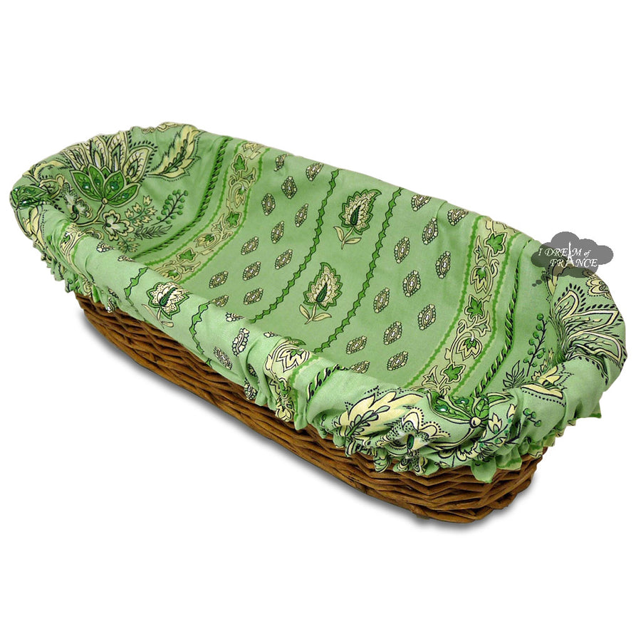Lisa Pistachio French Baguette Basket with Removable Liner by Le Cluny