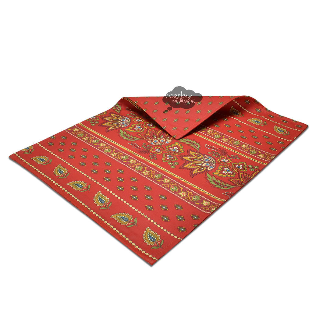 Lisa Red Coated Cotton Reversible Placemat by Le Cluny