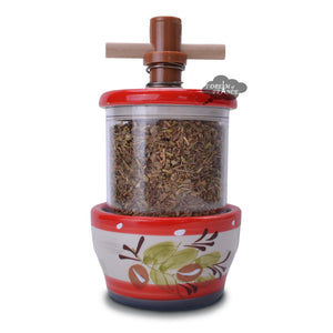 Luca Red Ceramic Mill with Herbes de Provence