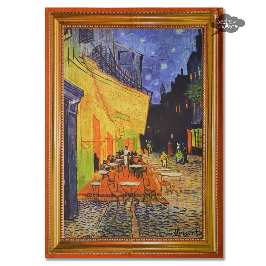 Van Gogh Cafe Terrace at Night French Kitchen Towel by Marat d'Avignon