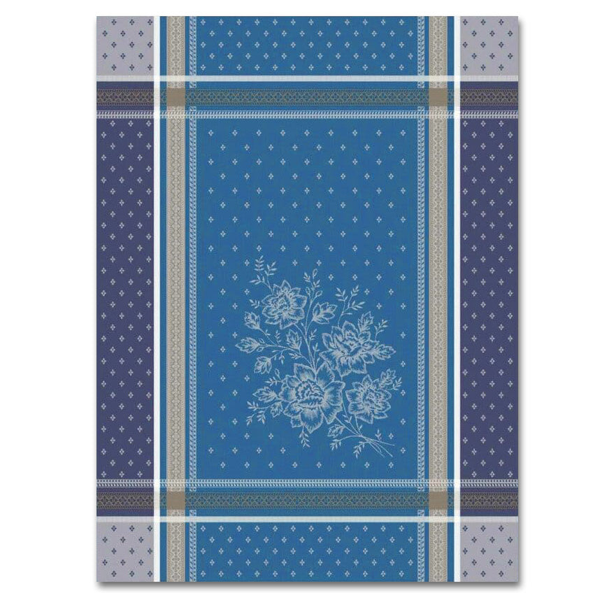 Massilia Azure French Cotton Jacquard Dish Towel by Marat d