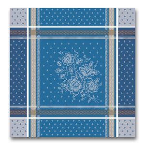 Massilia Azure French Cotton Jacquard Napkin by Tissus Toselli