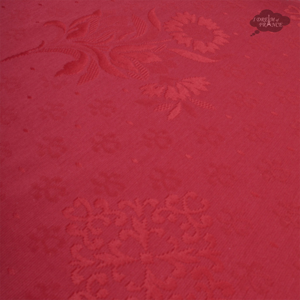 55x86" Rectangular Poppies Yellow & Red Matelassé Tablecloth by Tissus Toselli