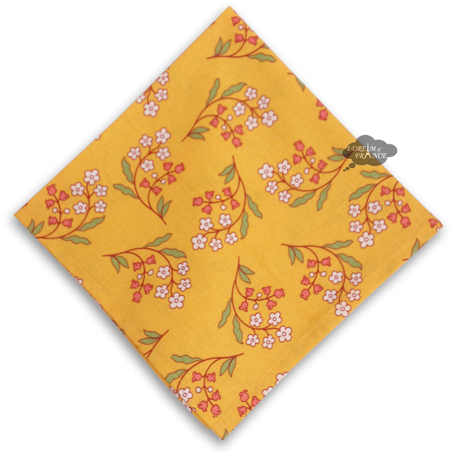 Petite Fleur Yellow Provence Cotton Napkin by Le Cluny