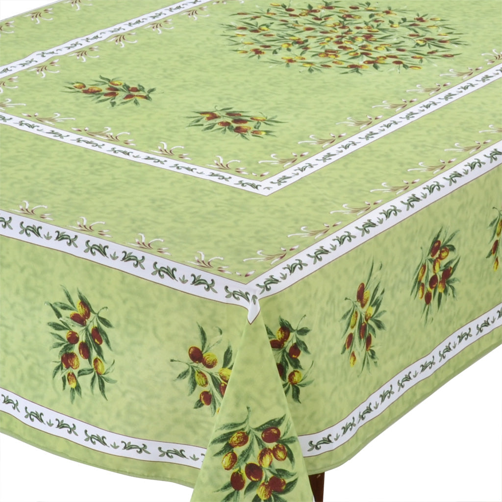 Provence Olivier French Provencal Polyester Tablecloth - 59x92" Rectangular