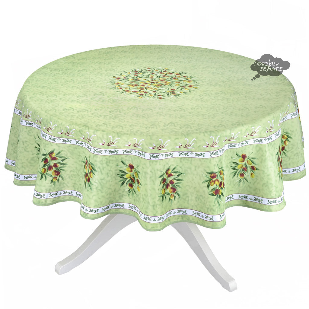 Provence Olivier Green French Provencal Tablecloth - Round