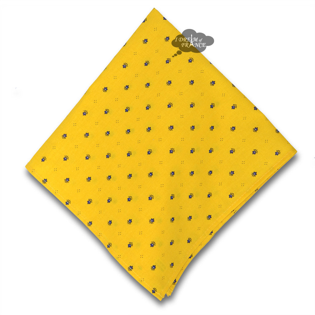 Calisson Yellow & Blue Provence Cotton Napkin by Tissus Toselli