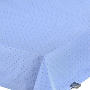 60x96" Rectangular Calisson Sky Blue Coated Cotton Tablecloth by Tissus Toselli