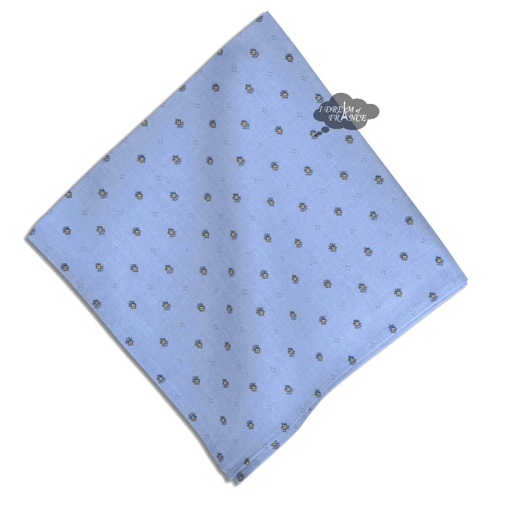 Calisson Sky blue Provence Cotton Napkin by Tissus Toselli