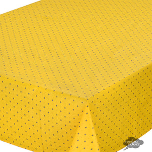 60x96" Rectangular Calisson Yellow & Blue Coated Cotton Tablecloth by Tissus Toselli