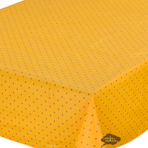 60x96" Rectangular Calisson Yellow & Red Coated Cotton Tablecloth by Tissus Toselli