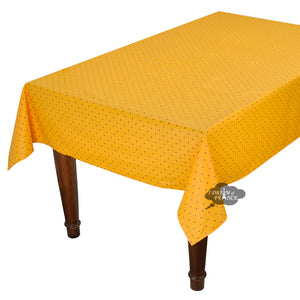 60x96" Rectangular Calisson Yellow & Red Coated Cotton Tablecloth by Tissus Toselli