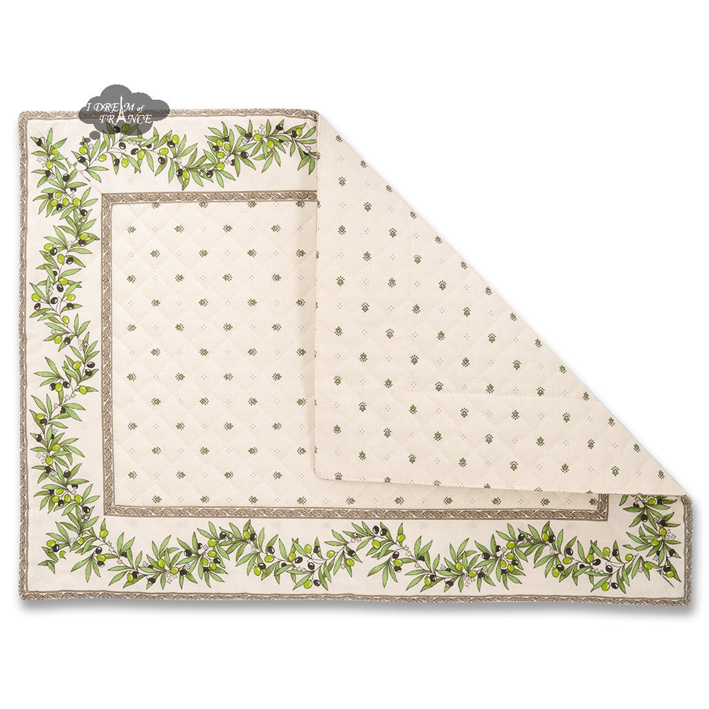 Ramatuelle Cream Quilted Cotton Placemat by Tissus Toselli