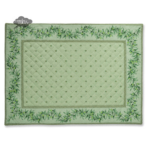 Calisson Green Quilted Cotton Placemat by Tissus Toselli