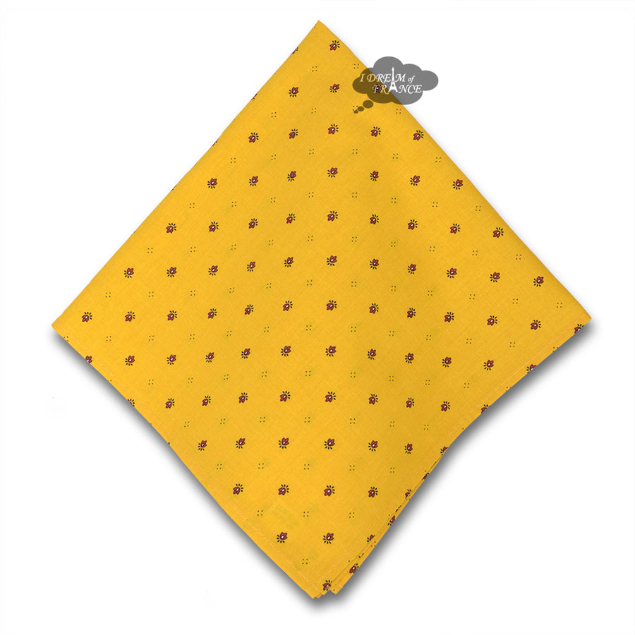 Calisson Yellow & Red Provence Cotton Napkin by Tissus Toselli