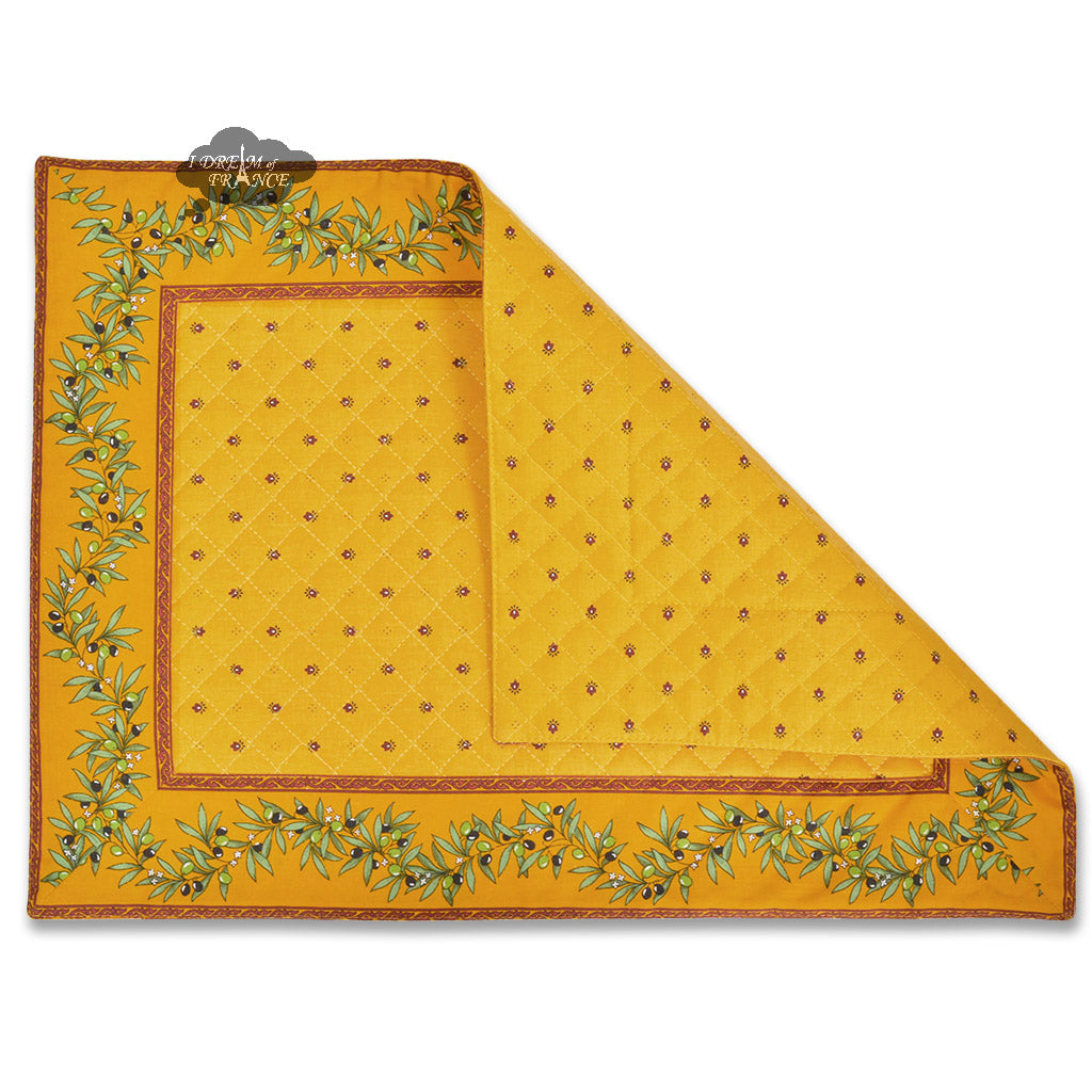 Ramatuelle Yellow & Red (Yellow Center) Quilted Placemat by Tissus Toselli