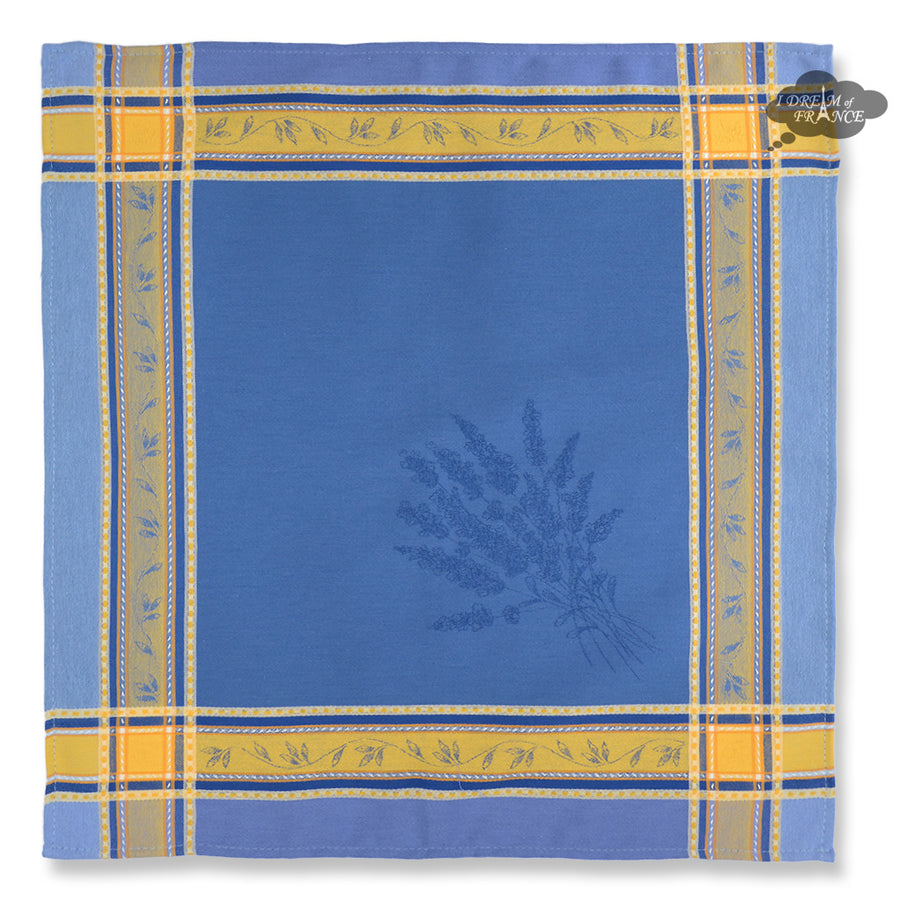 Senanque Blue French Cotton Jacquard Napkin by L'Ensoleillade