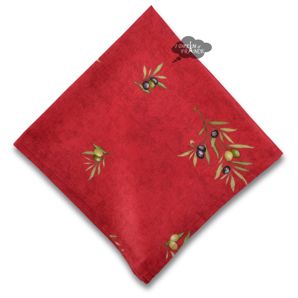 Clos des Oliviers Red Provence All-Over Cotton Napkin by l'Ensoleillade