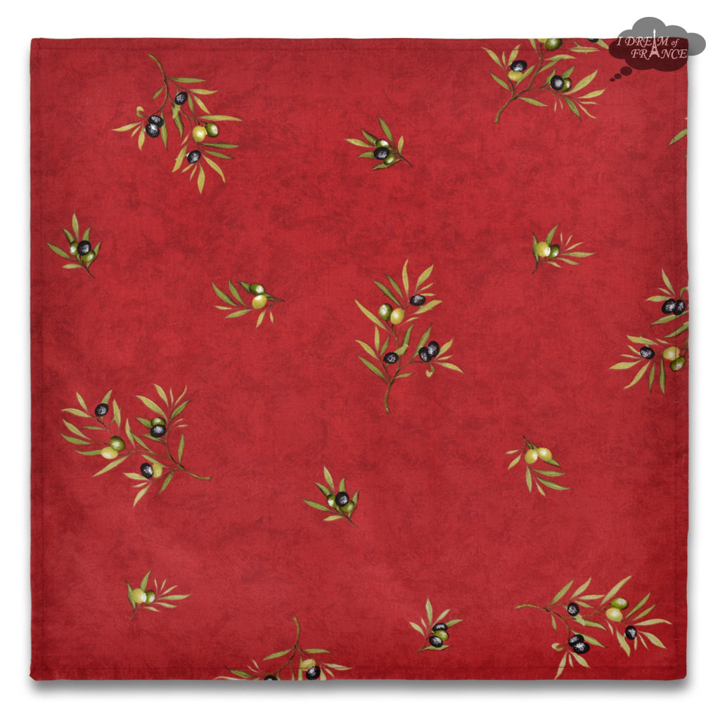 Clos des Oliviers Red Provence All-Over Cotton Napkin by l'Ensoleillade