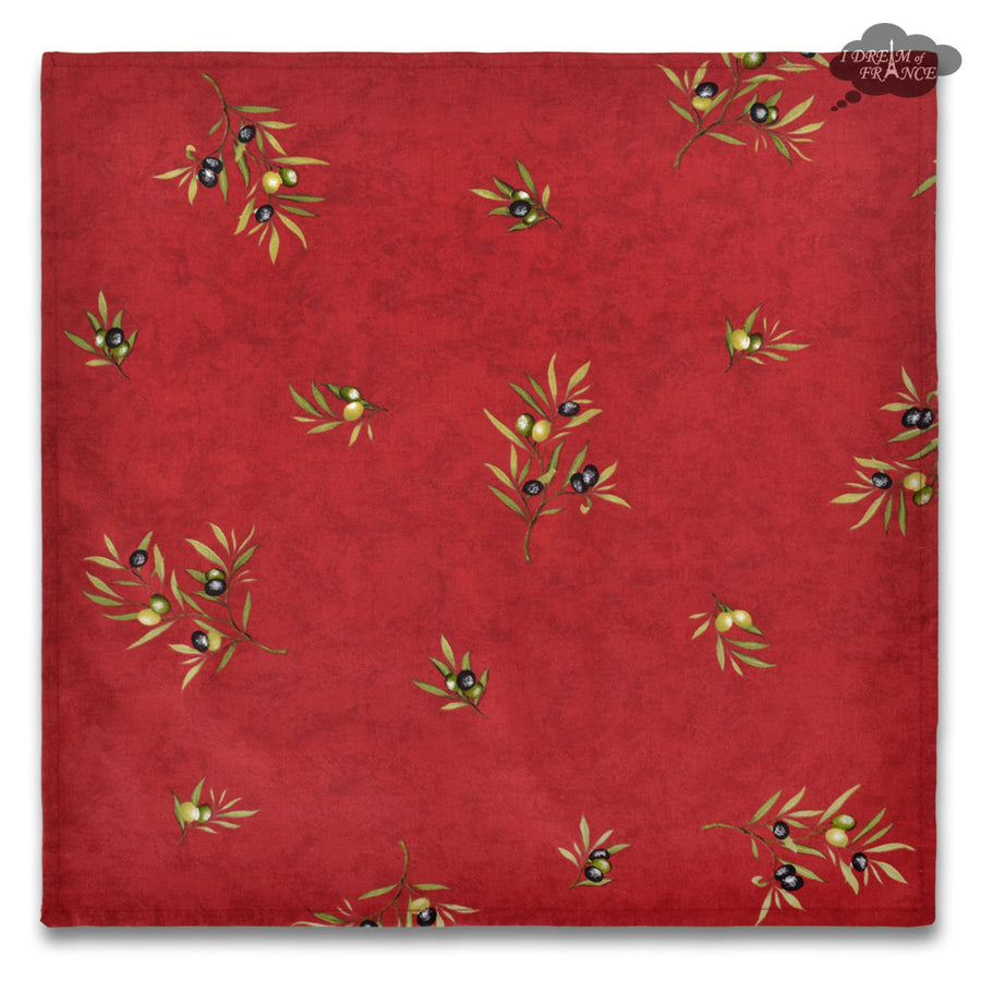 Clos des Oliviers Red Provence All-Over Cotton Napkin by l'Ensoleillade