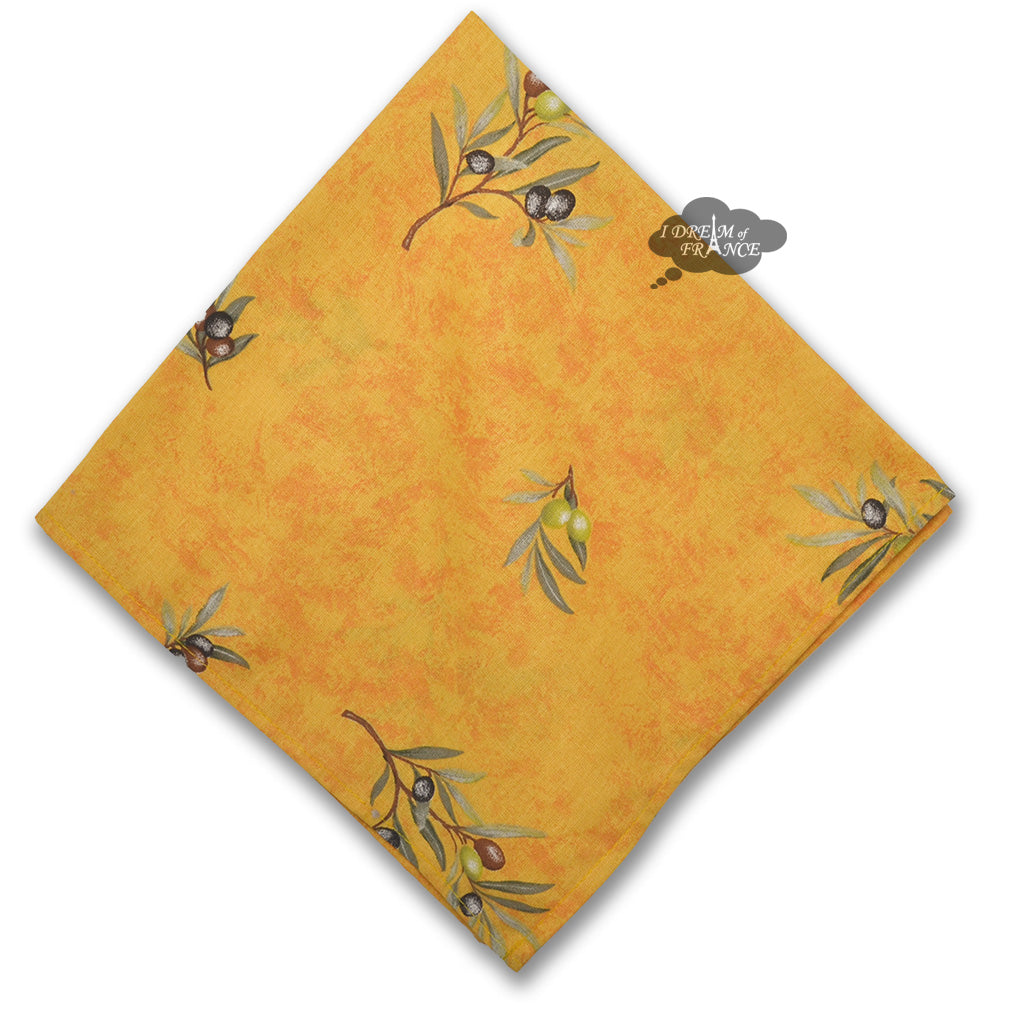 Clos des Oliviers Yellow Provence All-Over Cotton Napkin by l'Ensoleillade