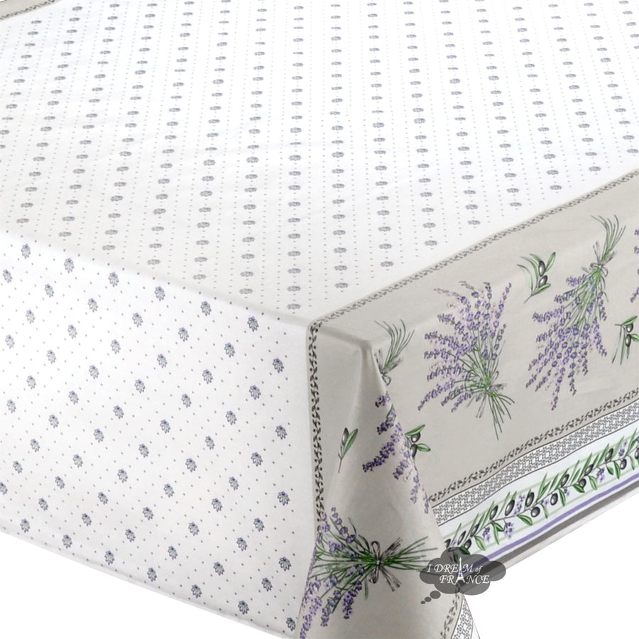 60x138" Rectangular Lauris Coated Cotton Tablecloth by Tissus Toselli