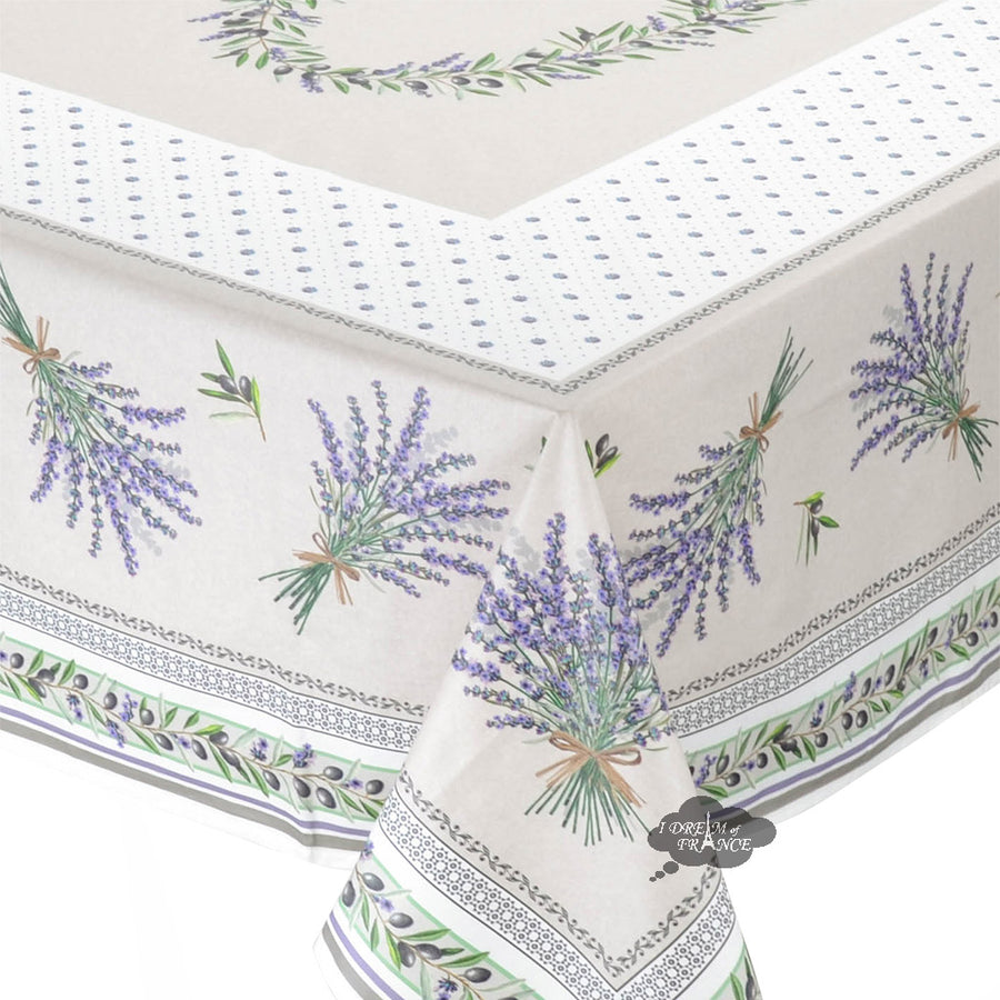 60x96" Rectangular Lauris Coated Cotton Tablecloth by Tissus Toselli