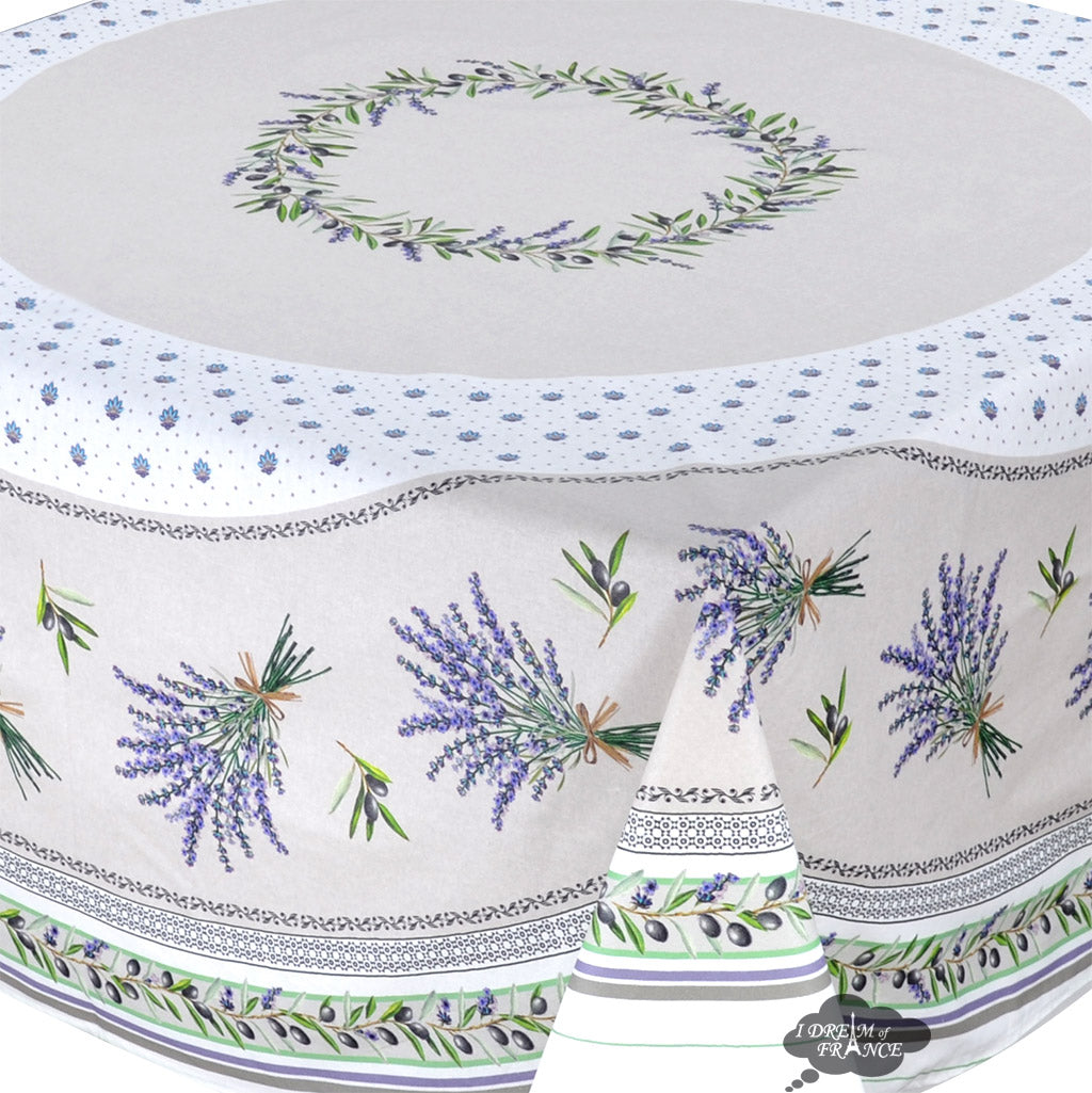 70" Square Lauris French Coated Cotton Tablecloth by Tissus Toselli