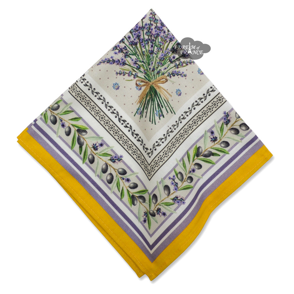 Lauris Yellow Provence Cotton Napkin by Tissus Toselli