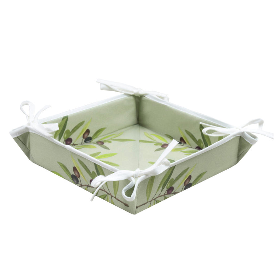 Nyons Green Acrylic Coated Bread Basket by Tissus Toselli