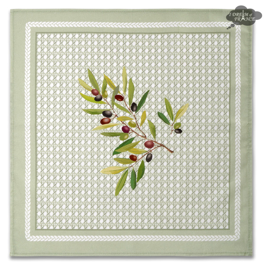 Nyons Green Provence Cotton Napkin by Tissus Toselli