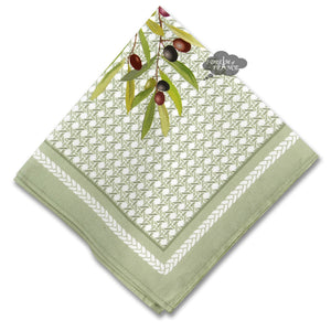 Nyons Green Provence Cotton Napkin by Tissus Toselli