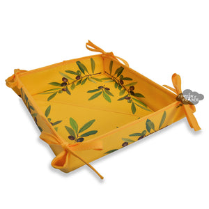Nyons Yellow Acrylic Coated Bread Basket by Tissus Toselli
