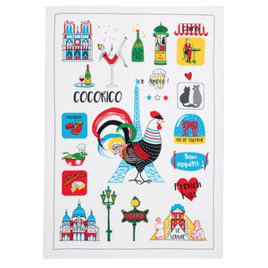 Emojis 😀 French Cotton Tea Towel by Winkler Torchons et Bouchons
