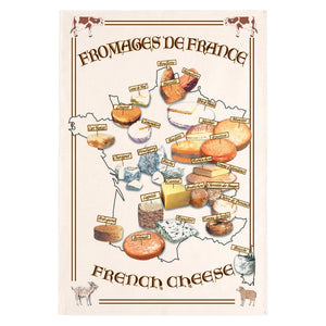 French Cheese Tea Towel by Torchons et Bouchons