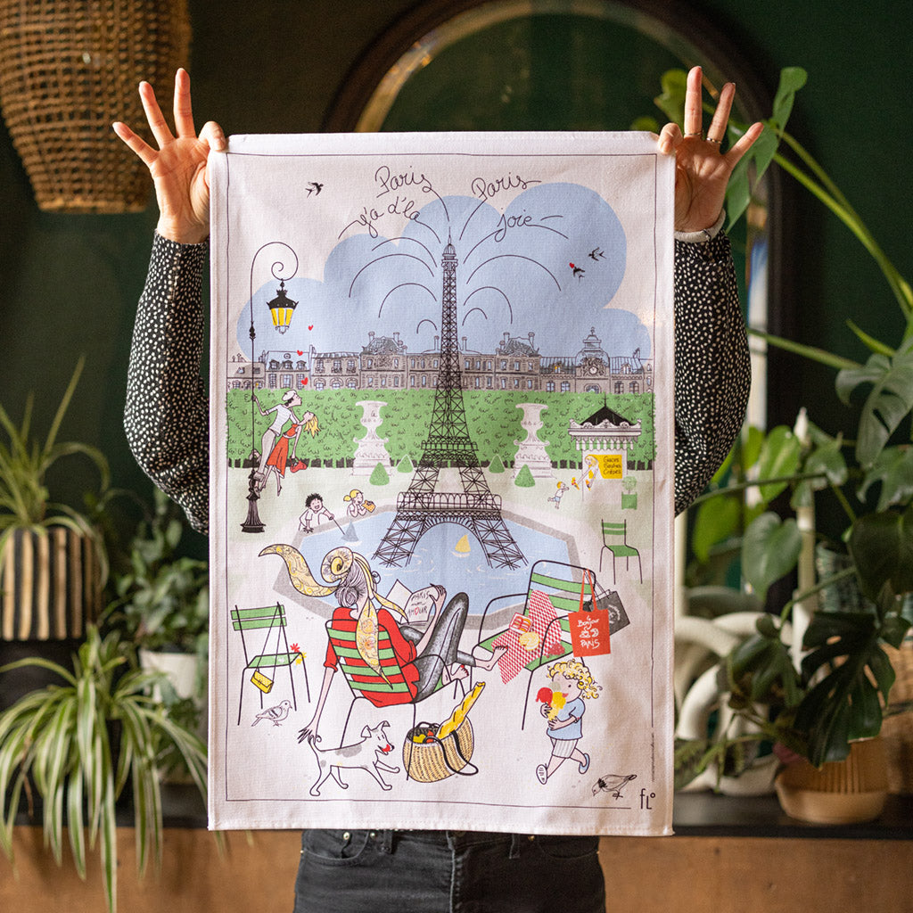 Parisian Gardens (Les Jardins Parisiens) Cotton Tea Towel by Winkler Torchons & Bouchons