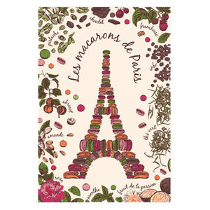 Macarons Eiffel Tower Tea Towel by Torchons et Bouchons